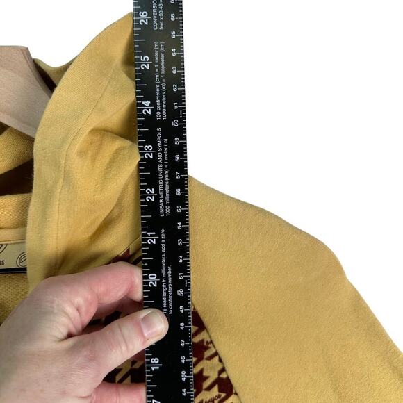 ENYCE Houndstooth Full Zip Jacket Hooded Embroidered Logo Mustard/Burgundy Sz SM - Picture 16 of 16